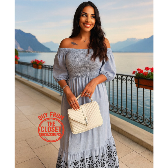 ZARA Balloon Sleeve Long Dress NWT - Picture 6 of 15